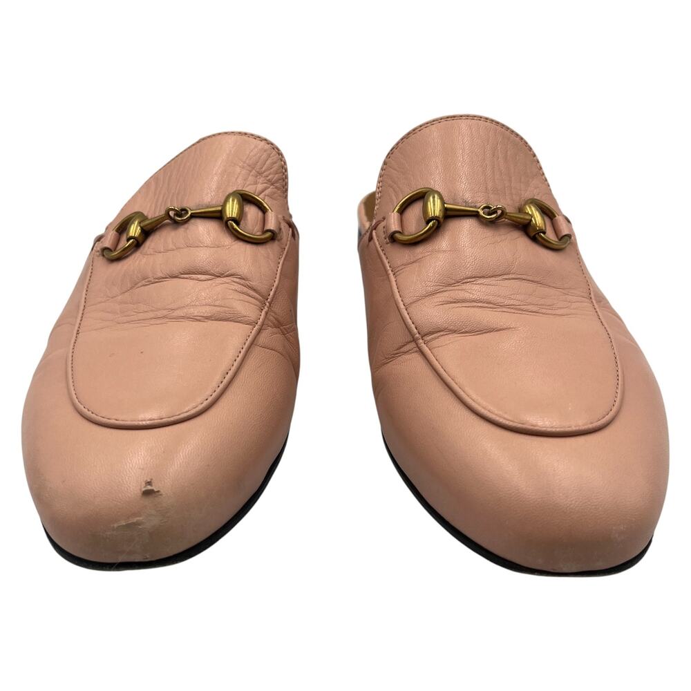 Gucci Princetown Horsebit Leather Slip On Flats Mules Light Pink Size 36.5 / 6.5 - Picture 4 of 11